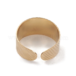 Ion Plating(IP) 304 Stainless Steel Textured Open Cuff Rings for Women&nbsp;RJEW-G285-58G