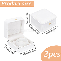Square PU Leather Bracelet Box&nbsp;LBOX-WH0002-074A