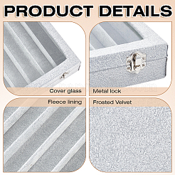 10 Grids Wood Covered with Velvet Watch Band Organizer Storage Cases with Visible Window Lid&nbsp;CON-WH0112-077