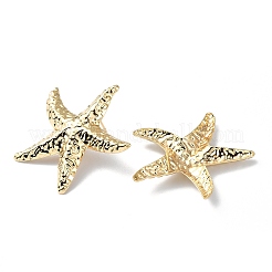 Hammered Starfish Shape Brass Studs Earring&nbsp;EJEW-Z039-01G