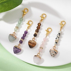Heart & Round Gemstone Pendant Decoraiton&nbsp;HJEW-JM01434
