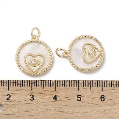 Brass Micro Pave Clear Cubic Zirconia Pendants&nbsp;KK-L208-64G