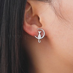 Tarnish Resistant 304 Stainless Steel Stud Earrings for Women&nbsp;LS-EJEW-F320-03P