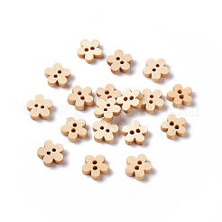 Natural 2-hole Basic Sewing Button in 5-petaled Flower Shape&nbsp;NNA0Z6C