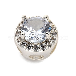 Brass Micro Pave Cubic Zirconia Beads&nbsp;KK-D408-11S-04A