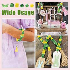 140Pcs 6 Styles Spray Painted Wooden Beads&nbsp;WOOD-FS0002-54