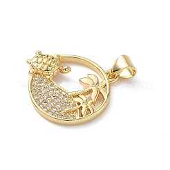 Brass Micro Pave Cubic Zirconia Pendants&nbsp;KK-S337-08G-H