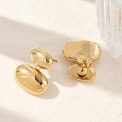 304 Stainless Steel Oval Stud Earrings&nbsp;EJEW-M073-08G