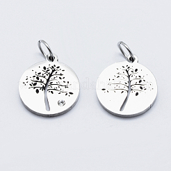 316 Surgical Stainless Steel Micro Pave Clear Cubic Zirconia Charms&nbsp;ZIRC-J040-17P
