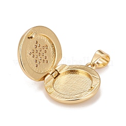 Brass Micro Pave Cubic Zirconia Locket Pendants&nbsp;KK-A161-43A-G