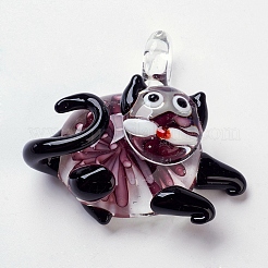 Handmade Lampwork Kitten Pendants&nbsp;LAMP-R106-M8-B