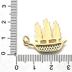 Brass Micro Pave Cubic Zirconia Pendants&nbsp;KK-Z093-14G
