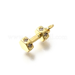 Brass Micro Pave Cubic Zirconia Charms&nbsp;KK-P295-19G