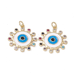 Brass Colorful Cubic Zirconia Pendants&nbsp;KK-E068-VA207-2