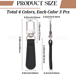 12Pcs PU Leather Zipper Pull Tabs&nbsp;FIND-CY0002-33B