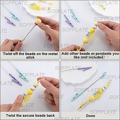 4Pcs 4 Colors Alloy Bracelet Tool Jewelry Helper Beadable Alligator Clip&nbsp;AJEW-SP0001-71A