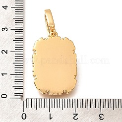 Brass Micro Pave Cubic Zirconia Pendents&nbsp;KK-R212-03G-07