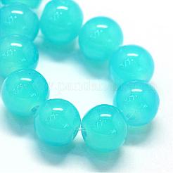Baking Paint Imitation Jade Glass Round Bead Strands&nbsp;DGLA-Q021-4mm-06