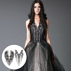 2Pcs 2 Styles Flower Pattern Polyester Lace Computerized Embroidery Ornament Accessories&nbsp;DIY-NB0014-56B