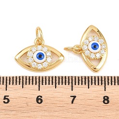 Brass Micro Pave Clear Cubic Zirconia Charms&nbsp;ZIRC-F148-11B-G
