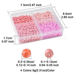 36G 4 Colors Baking Paint Glass Seed Beads&nbsp;SEED-FS0001-20B