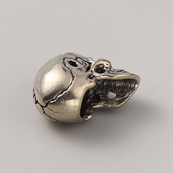 Brass Skull Beads&nbsp;FIND-WH0148-020B