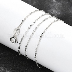 Anti-Tarnish Electroplated Rhodium Plated Sterling Silver Cable Chain Necklaces&nbsp;X-NJEW-N0048-46-18