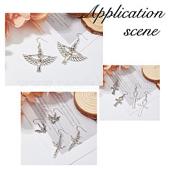 8 Pairs 8 Sytle Bat & Ankh Cross & Eye of Ra/Re & Egyptian Zinc Alloy Dangle Earrings&nbsp;EJEW-FI0001-37