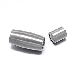 Tarnish Resistant Column 304 Stainless Steel Magnetic Clasps with Glue-in Ends&nbsp;LS-STAS-D059-15C