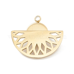 Ion Plating(IP) 304 Stainless Steel Pendants with Synthetic Lapis Lazuli Cabochon&nbsp;STAS-K237-08G-01