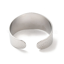 Non-Tarnish 304 Stainless Steel Textured Wide Cuff Bangles for Women&nbsp;BJEW-L682-014P