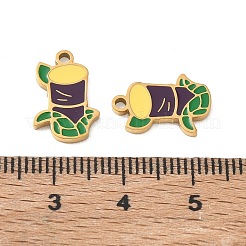 Fruit 304 Stainless Steel Enamel Pendants&nbsp;SA-CBA49D2-11G-03