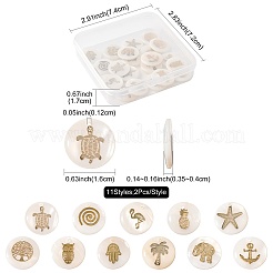 22Pcs 11 Styles Natural Freshwater Shell Pendants&nbsp;SHEL-FS0001-14