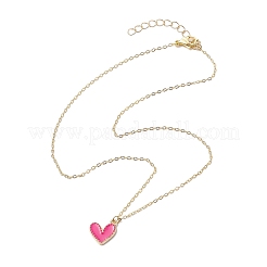 Alloy Enamel Heart Pendants Necklaces&nbsp;NJEW-JN04772-01