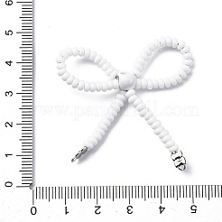 Alloy & Glass Seed Beads Bowknot Chandelier Component Links&nbsp;PALLOY-D359-03A