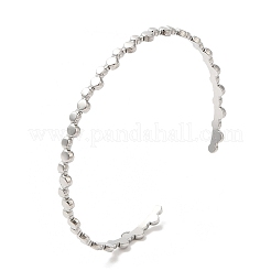 Non-Tarnish 304 Stainless Steel Flat Round Wrap Cuff Bangles for Women&nbsp;BJEW-L682-010P