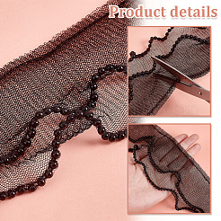 2 Layer Polyester Pleated Lace Trim&nbsp;OCOR-WH0088-46B
