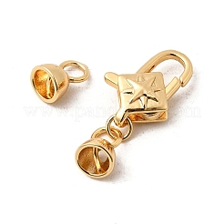 Brass Micro Pave Clear Cubic Zirconia Lobster Claw Clasps&nbsp;KK-U059-53G