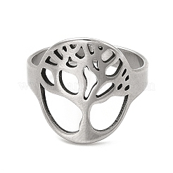Non-Tarnish Tree of Life 201 Stainless Steel Finger Rings&nbsp;RJEW-G278-40P