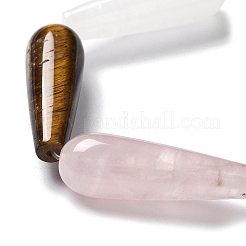 Natural Amethyst & Rose Quartz & Tiger Eye & Quartz Crystal & Green Aventurine & Carnelian Beads Strands&nbsp;G-P528-H09-01