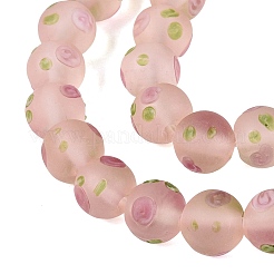 Frosted Handmade Lampwork Beads Strands&nbsp;LAMP-Q041-07D