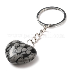 Natural Snowflake Obsidian Keychian&nbsp;KEYC-K020-01P