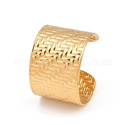 Braided 304 Stainless Steel Cuff Bangles for Women&nbsp;BJEW-P362-04G