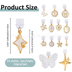14Pcs 14 Styles Plastic Mobile Dustproof Plugs&nbsp;HJEW-FH00180