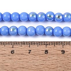 Electroplate Opaque Glass Beads Strands&nbsp;EGLA-Q132-6MM-01C-14