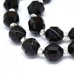 Natural Black Onyx Beads Strands&nbsp;G-O201B-52A