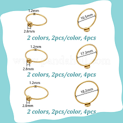 12Pcs 6 Styles 304 Stainless Steel Finger Ring Rhinestone Settings&nbsp;STAS-UN0064-61