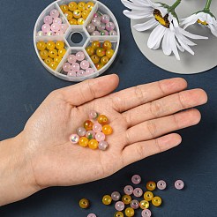 90Pcs 6 Style Spray Painted Glass Beads&nbsp;GGLA-YW0001-10