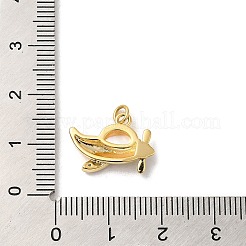 Rack Plating Brass Micro Pave Cubic Zirconia with Sea shell Pendants&nbsp;KK-Q795-12G