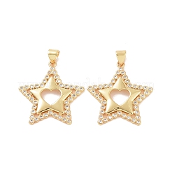 Brass Micro Pave Cubic Zirconia Pendants&nbsp;ZIRC-P106-39G